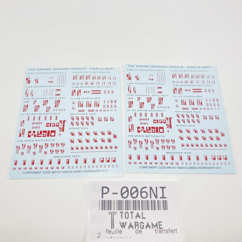 T'au infantery transfer sheet