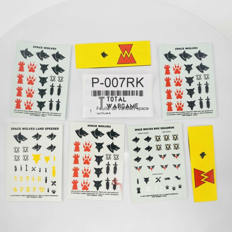 Feuille de transfert space wolves