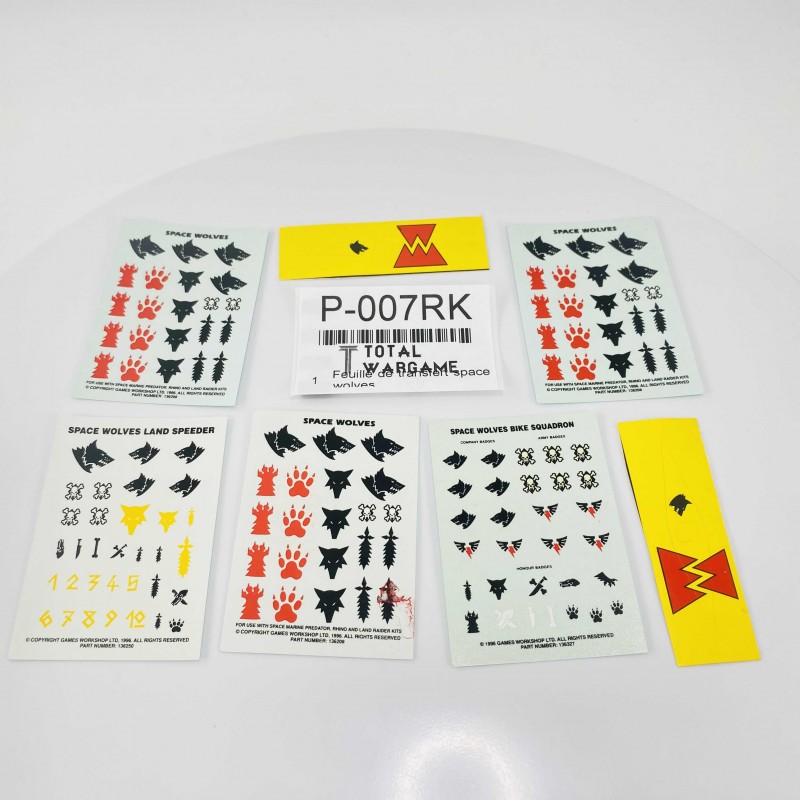 Feuille de transfert space wolves