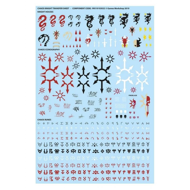 Chaos Knights Transfer Sheet