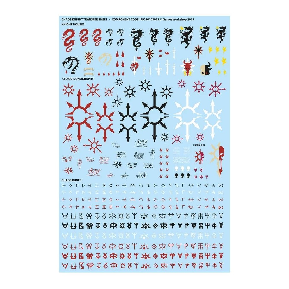 Chaos Knights Transfer Sheet