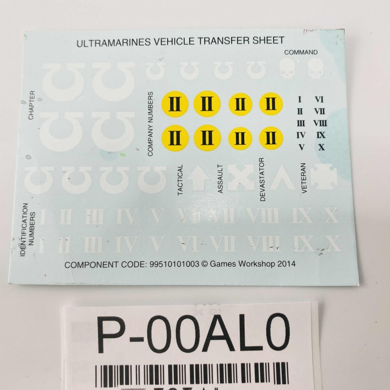 Ultramarines Vehicle Transfer Sheet