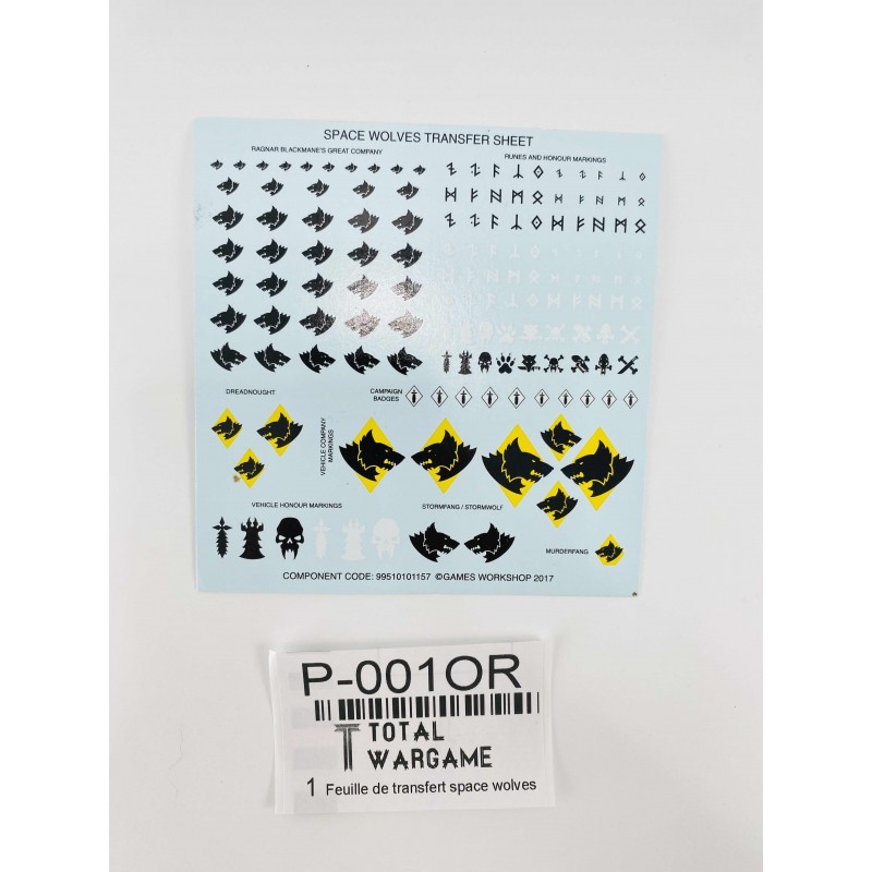 Feuille de transfert space wolves