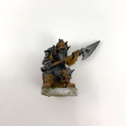 Classic black metal orc with halberd