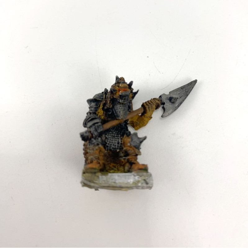 Classic black metal orc with halberd