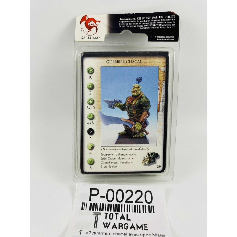 x2 guerriers chacal avec épée blister