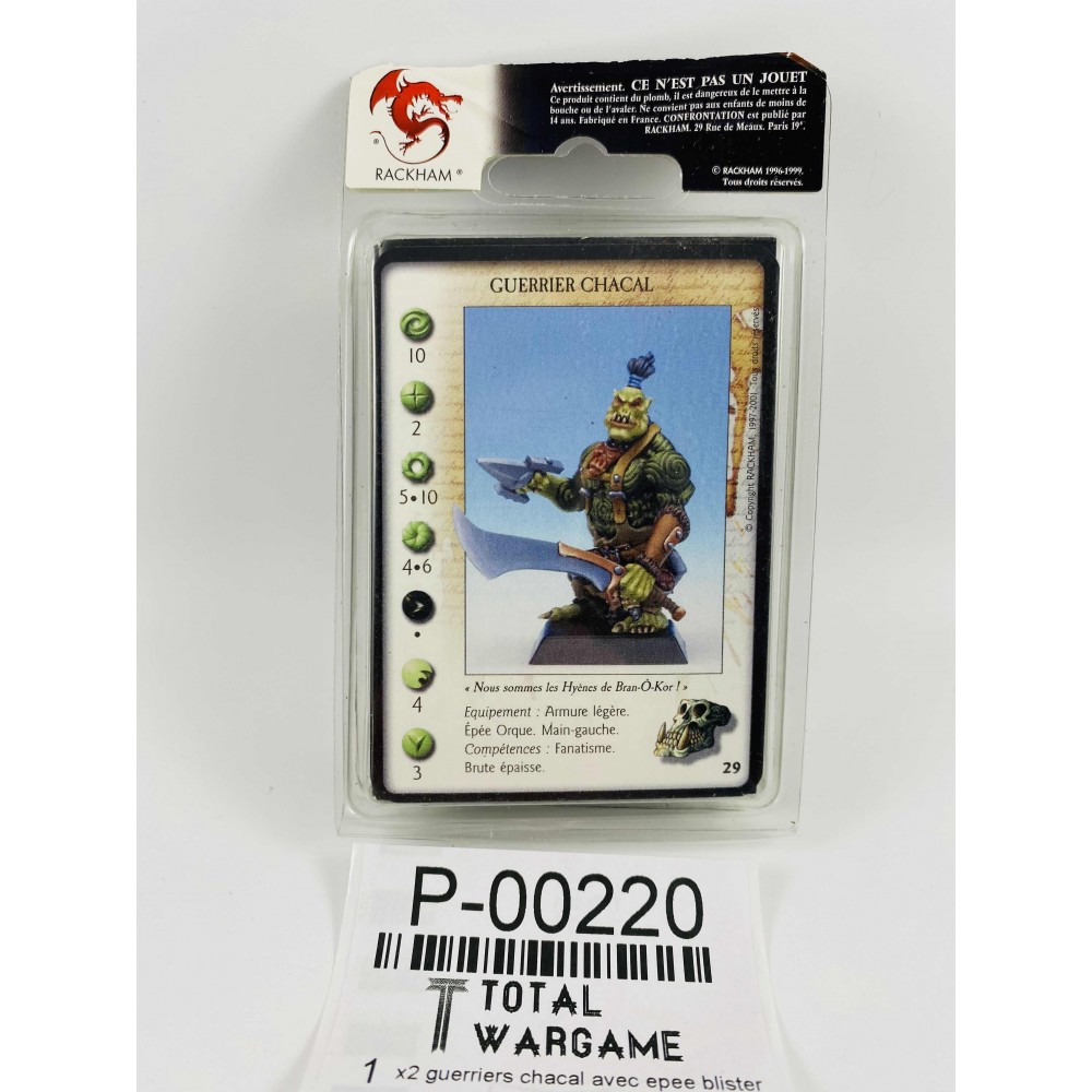 x2 guerriers chacal avec épée blister