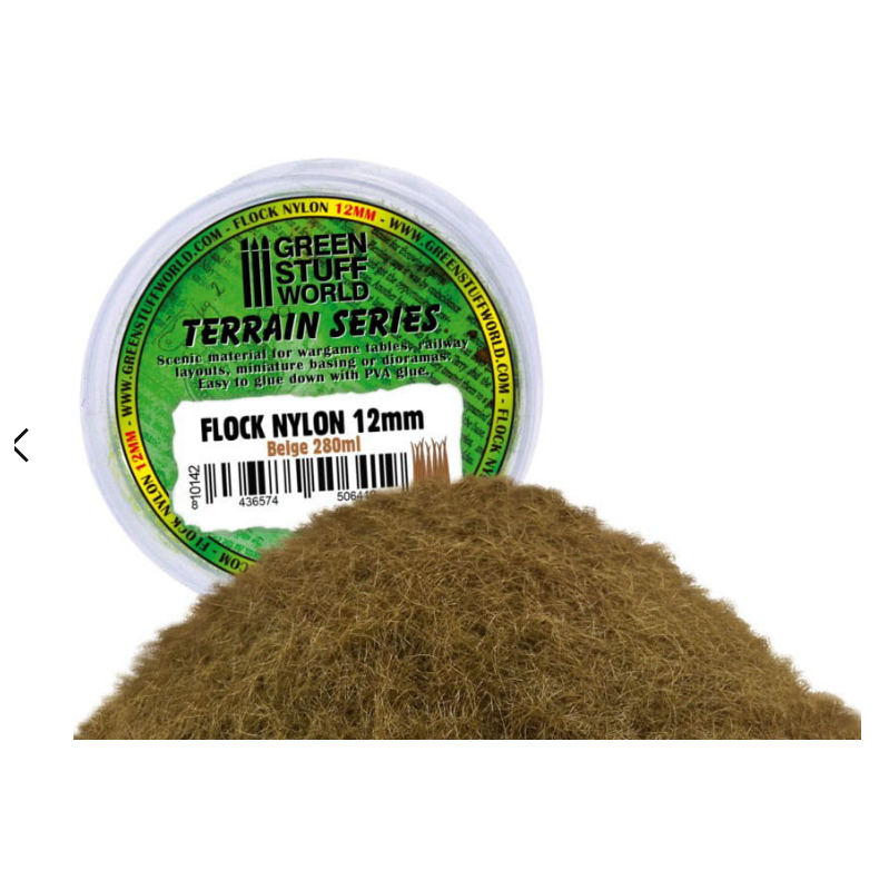 Static Grass Flock 12mm - Beige - 280 ml