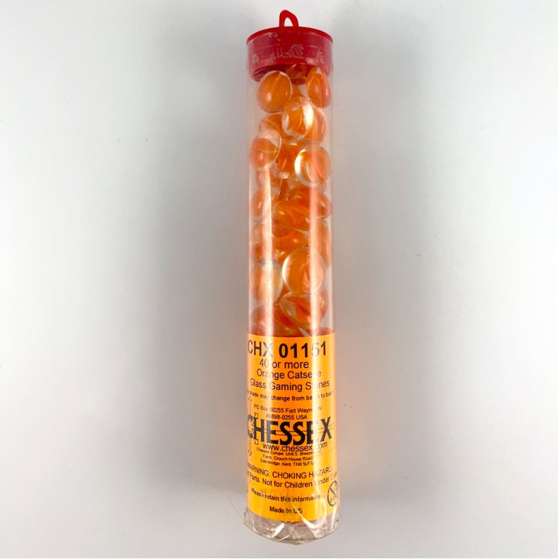 Chessex: Glass Gaming Stones - Orange Catseye (40)
