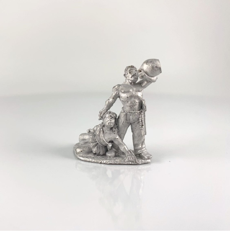 Homme avec femme et hache