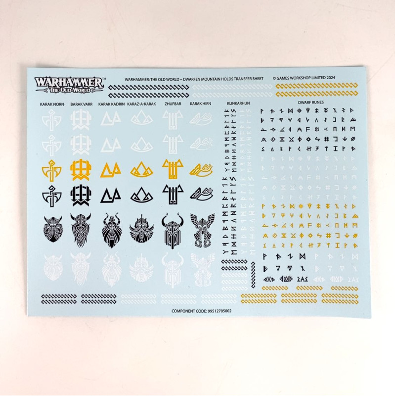 Dwarfen Moutain Holds Transfer Sheet