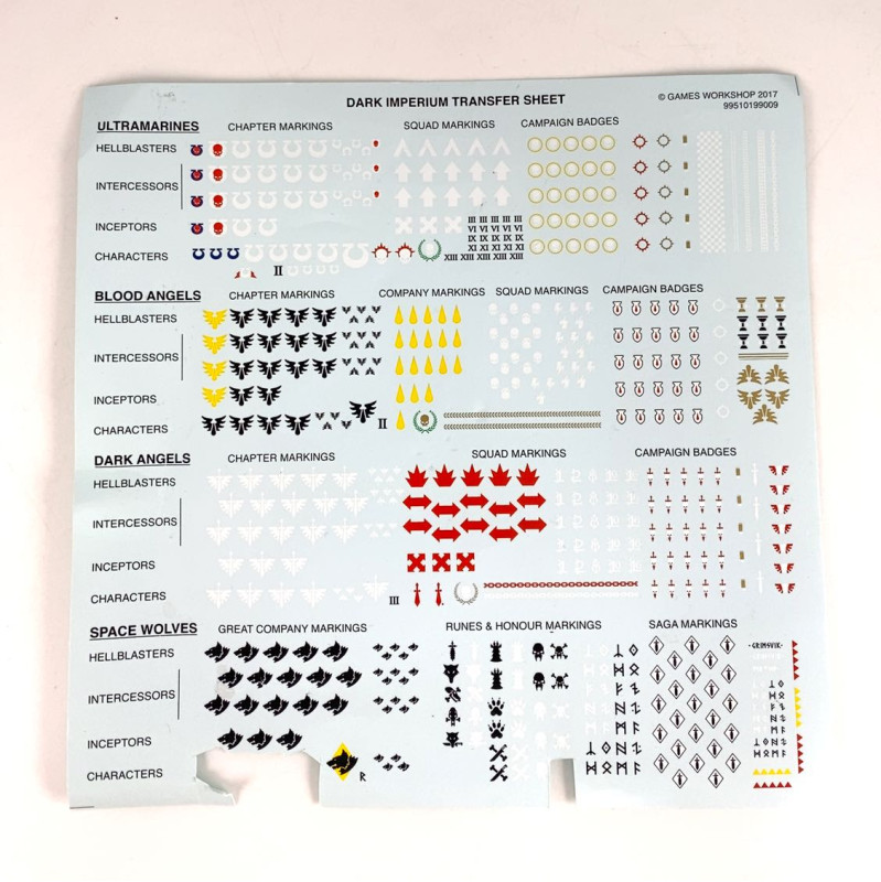 Dark Imperium Transfer Sheet incomplet
