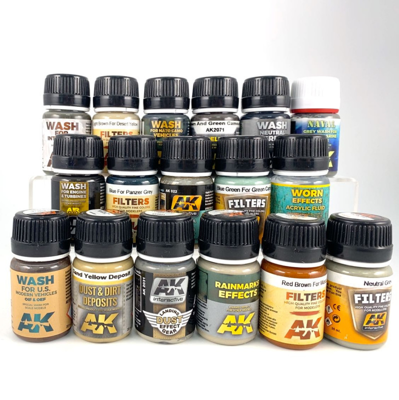 Lot de Peintures AK Acrylic Filter
