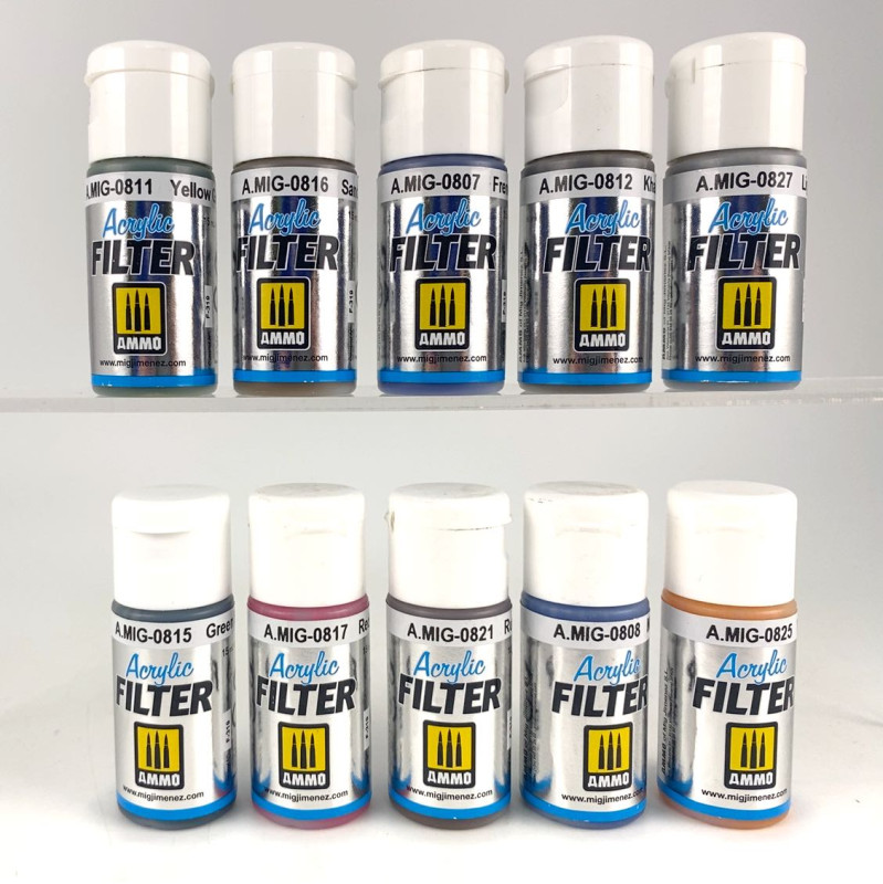 Lot de Peintures AK Acrylic Filter