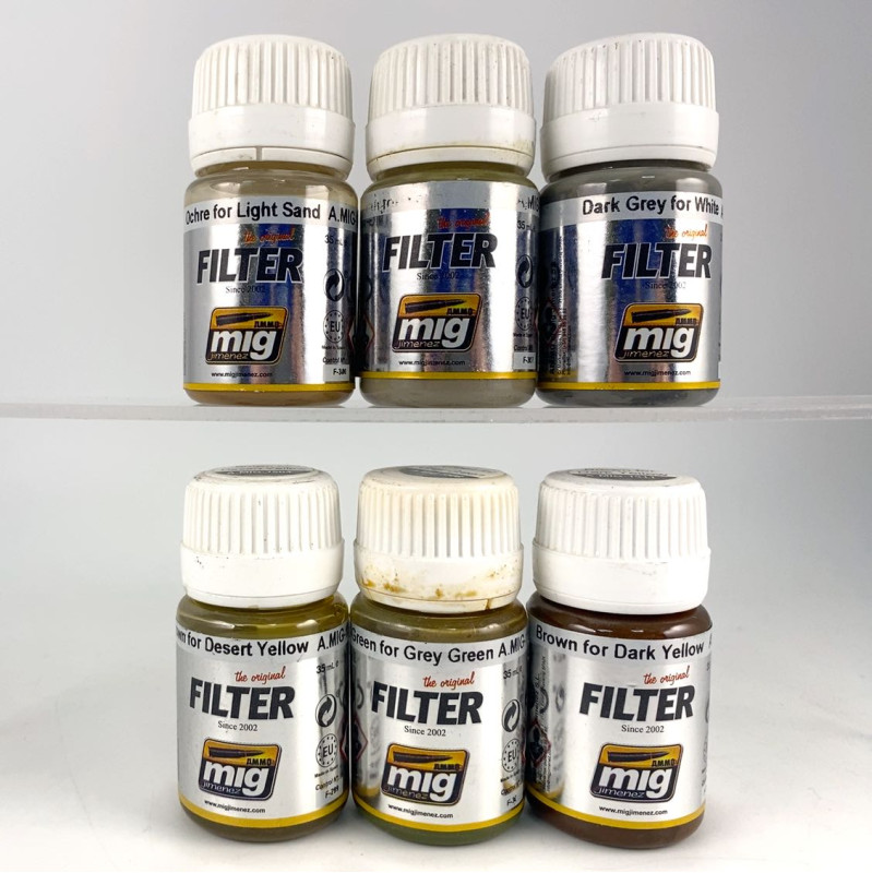 Lot de Peintures MIG Enamel Mud