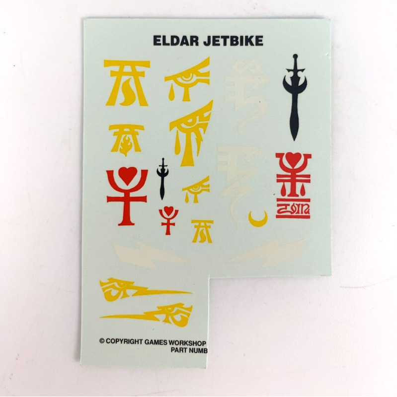 Eldar JetBike Transfer Sheet incomplet