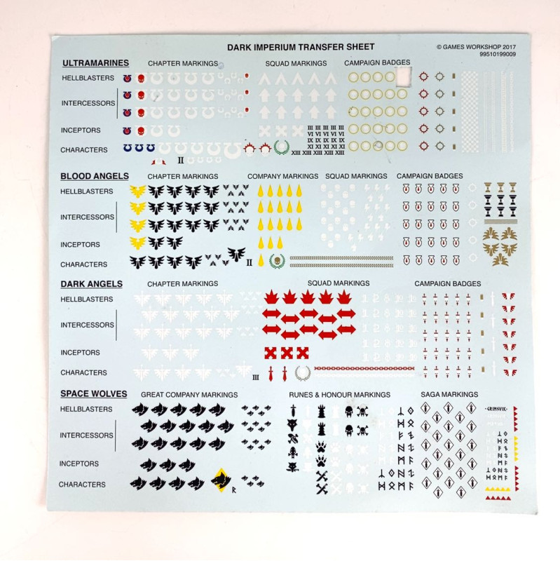 Dark Imperium Transfer Sheet incomplet
