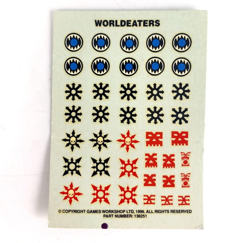 World Eaters Transfer Sheet incomplet