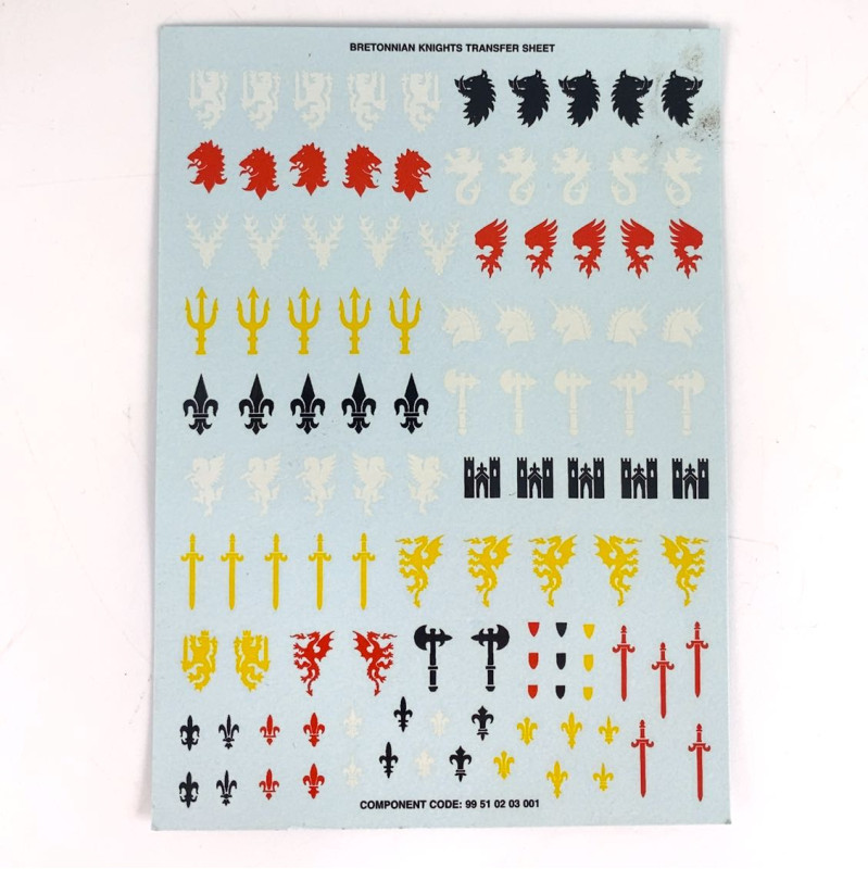 Bretonnian Knights Transfer Sheet