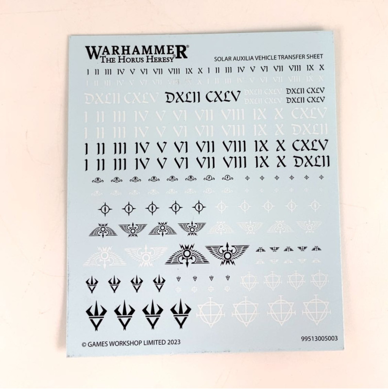 Solar Auxilia Vehicule Transfer Sheet