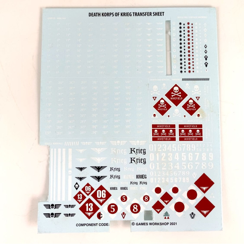 Death Korps of Krieg Transfer of Sheet incomplet