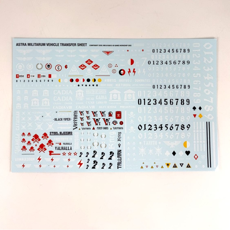 Astra Militarum Vehicule Transfer Sheet
