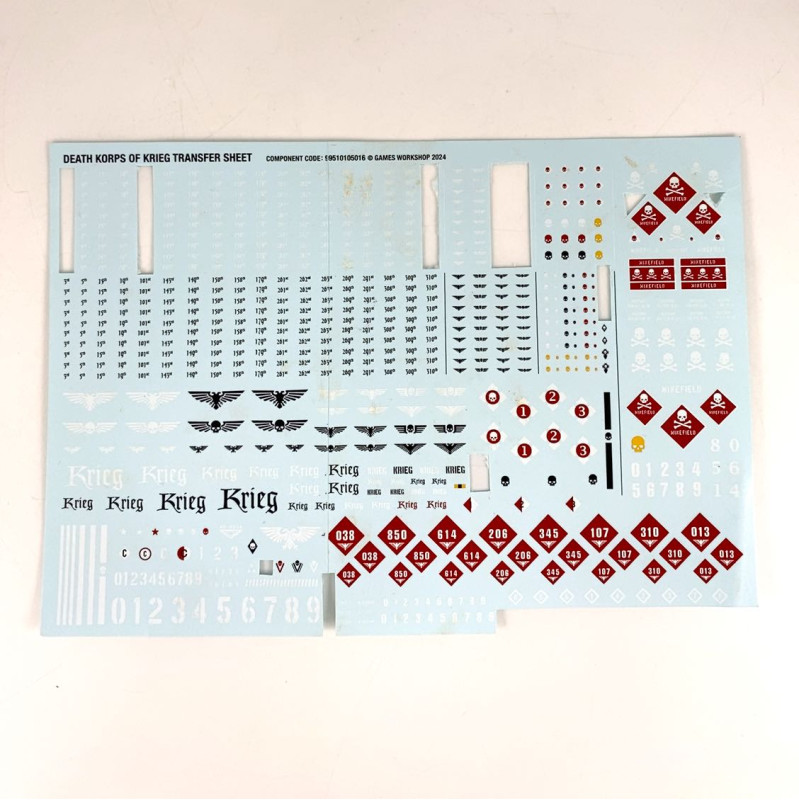 Death Korps of Krieg Transfer of Sheet incomplet