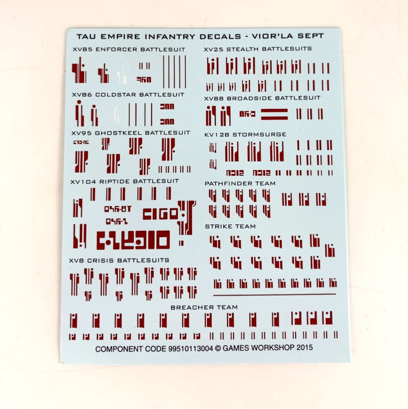 Tau Empire Infantry Decals - Vior'la Sept