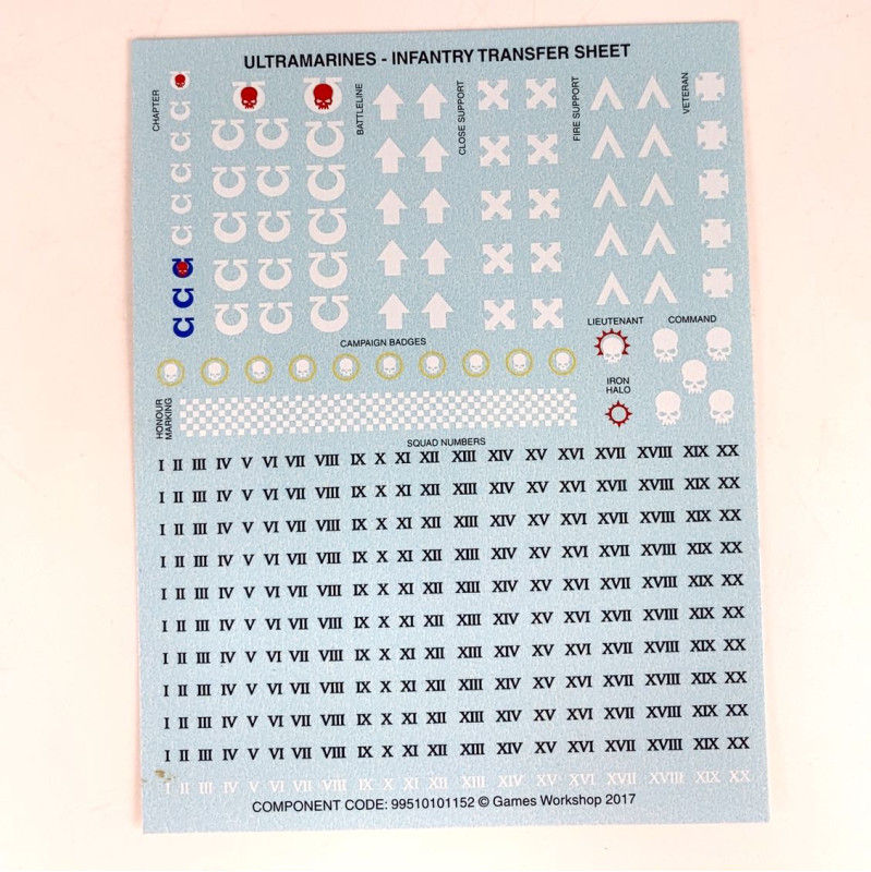 Ultramarines - Infantry Transfer Sheet