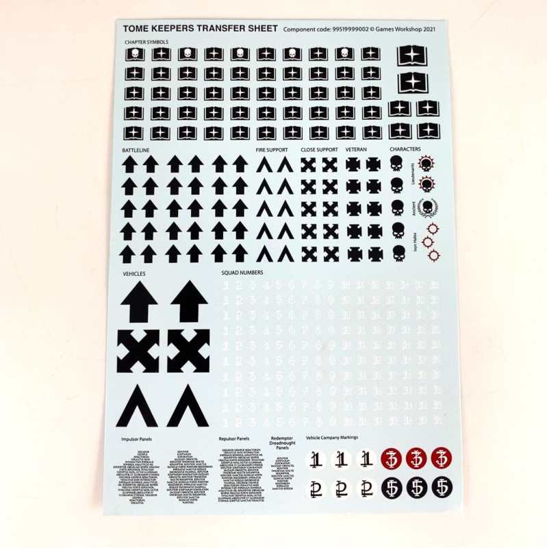 Tome Keepers Transfer Sheet