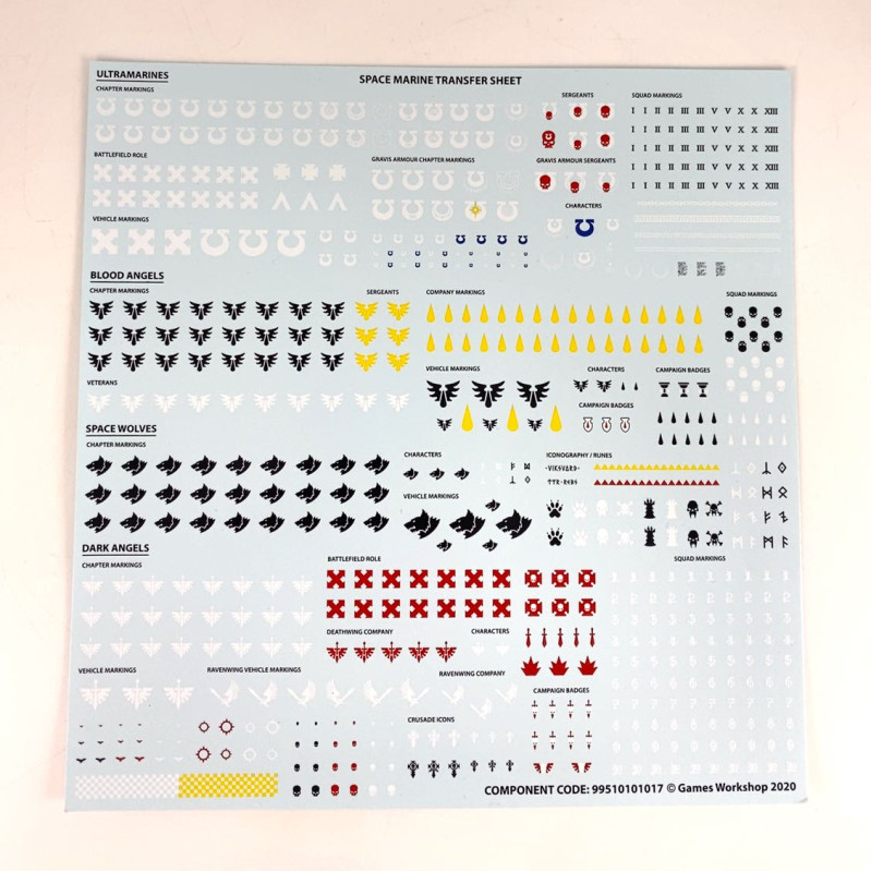 Space Marine Transfer Sheet