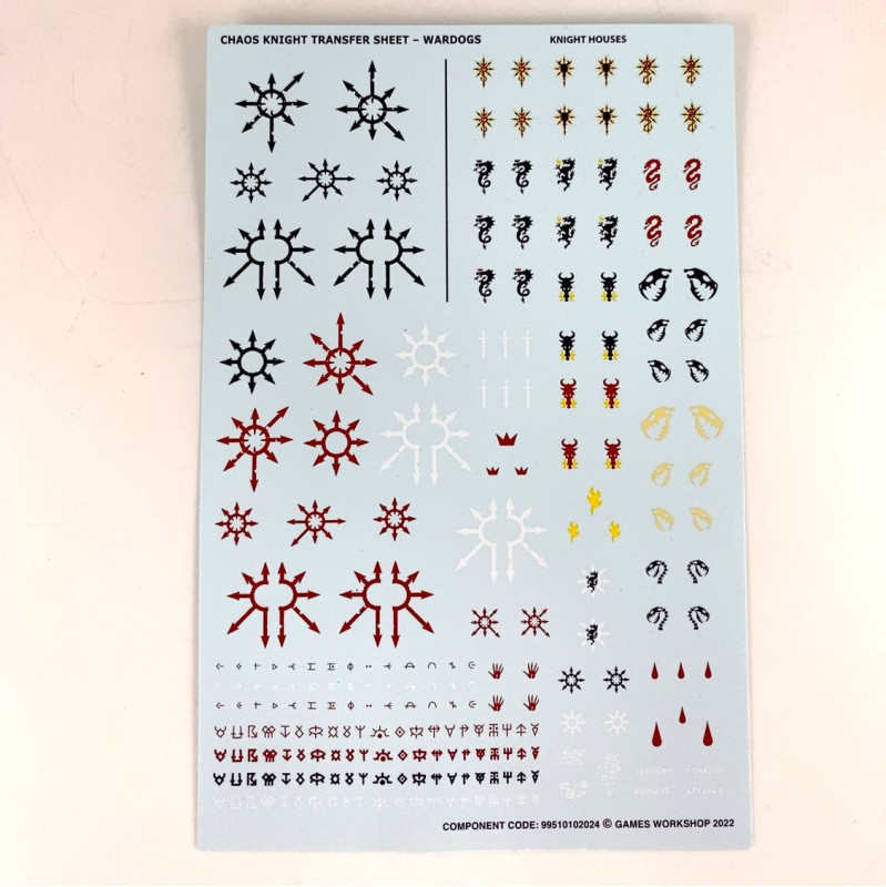 Chaos Knight Transfer Sheet