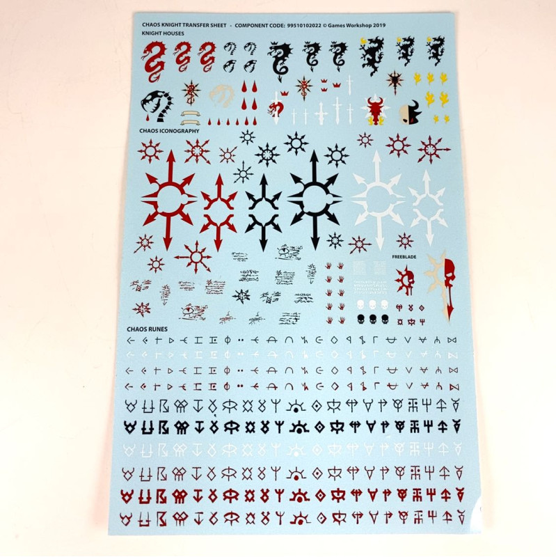 Chaos Knight Transfer Sheet