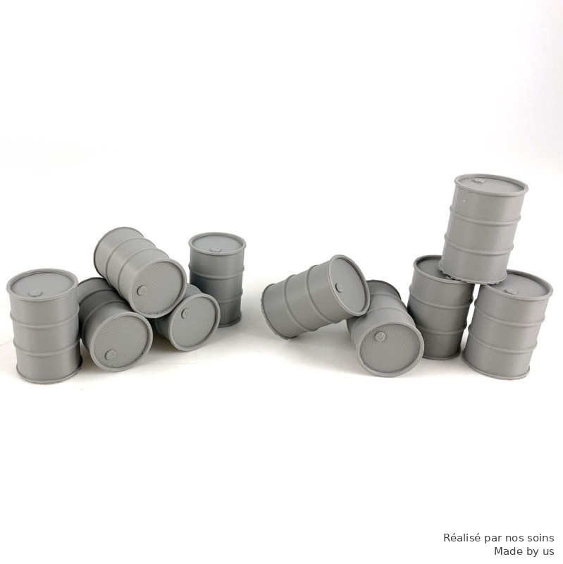10 Barils pour Décor Wargame, Diorama et Modélisme