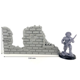 Wall of a Ruined for Wargames, Dioramas, and Model Making