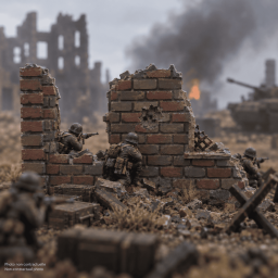 Wall of a Ruined for Wargames, Dioramas, and Model Making